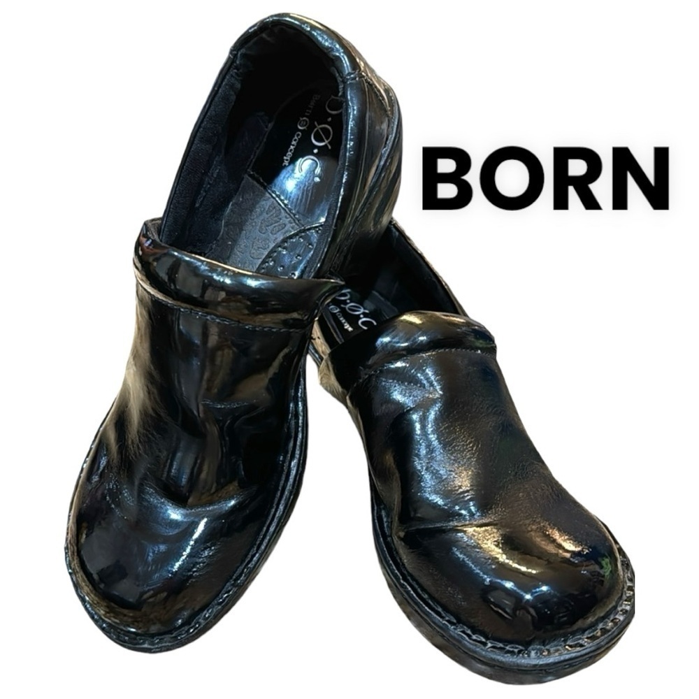 B•O•C jet black patten Born shoes M/W EU 42